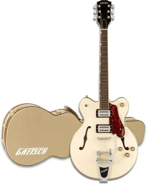 Gretsch G2622T Streamliner Center Block Double-Cut Electric Guitar with Bigsby, Laurel Fingerboard (Vintage White) Bundle with Gretsch G2622T Tweed Hard Case (2 Items)