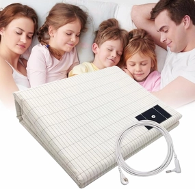 Grounding Sheets with Grounding Cord Set, Soft Organic Cotton & Silver Fiber Grounding Bed Sheets for Improve Sleep Natural Wellness