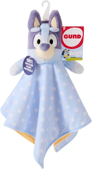 GUND Bluey Sustainably Soft Plush Lovey, Made with Recycled Materials, Baby Blanket with Stuffed Animal, Blue, 13”