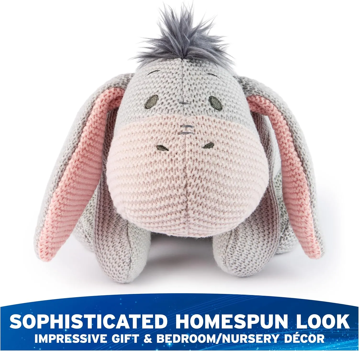 GUND Disney Official Eeyore Knit Plush, Winnie The Pooh, Stuffed Animal for Ages 1 and Up, Gray, 10”