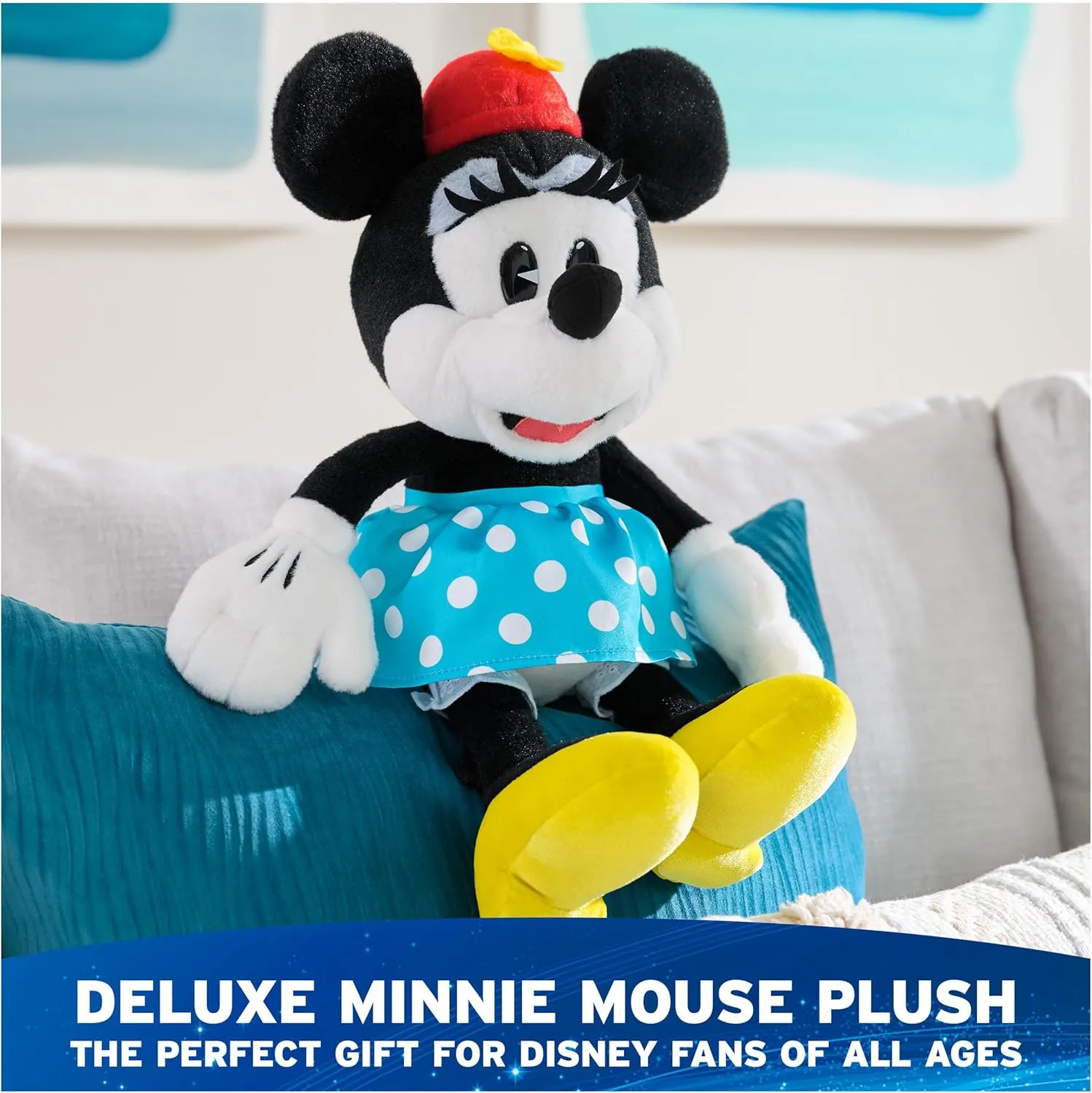 GUND Disney Official Minnie Mouse Classic Plush, Mickey and Friends, Deluxe Collector Stuffed Animal for Ages 1 and Up, Black/White, 14”