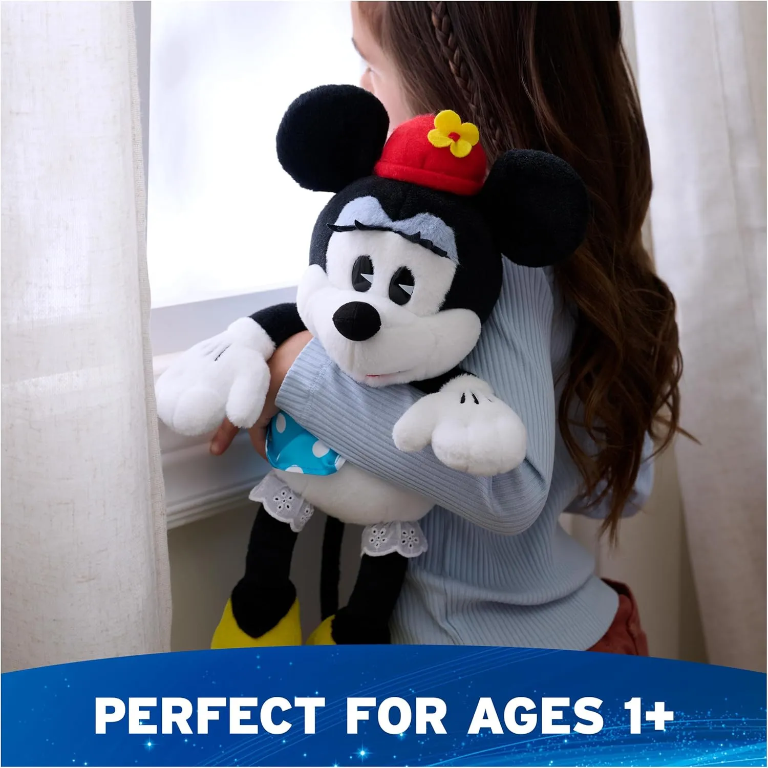 GUND Disney Official Minnie Mouse Classic Plush, Mickey and Friends, Deluxe Collector Stuffed Animal for Ages 1 and Up, Black/White, 14”