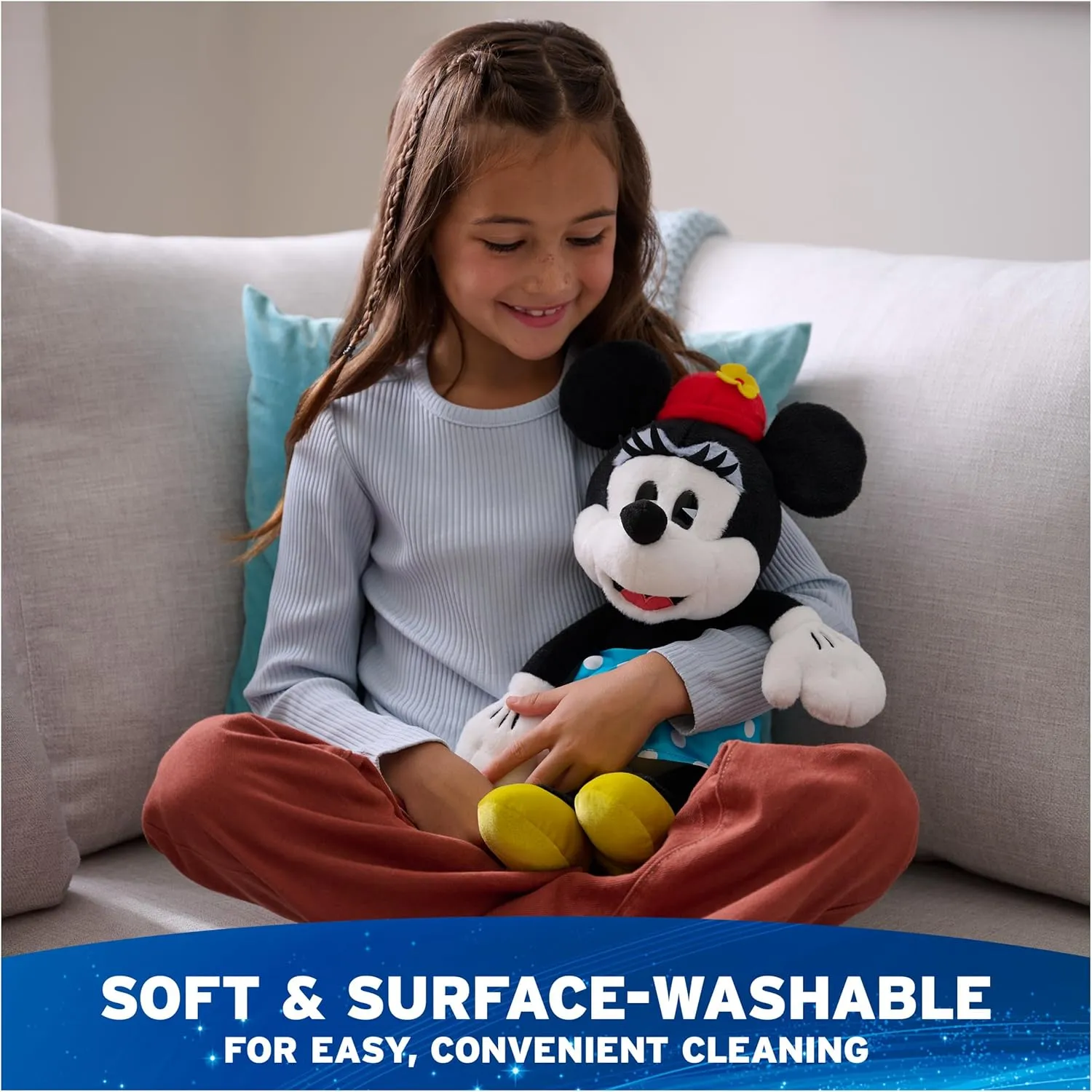GUND Disney Official Minnie Mouse Classic Plush, Mickey and Friends, Deluxe Collector Stuffed Animal for Ages 1 and Up, Black/White, 14”