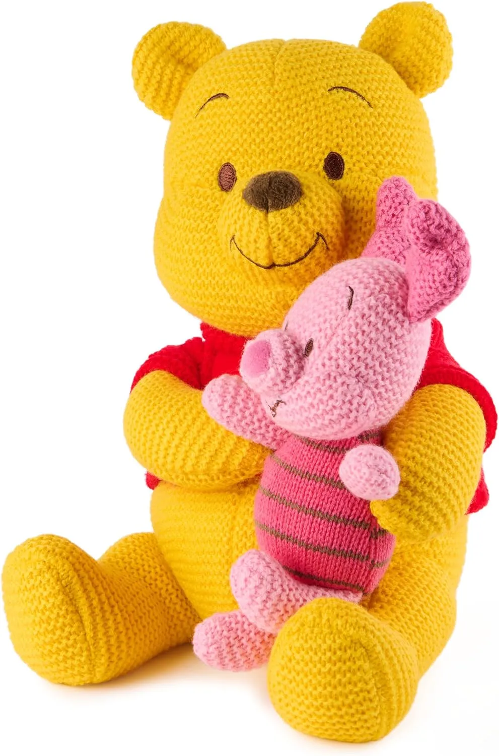 GUND Disney Official Pooh and Piglet Knit Plush, Winnie The Pooh, Stuffed Animal for Ages 1 and Up, Yellow/Pink, 10”