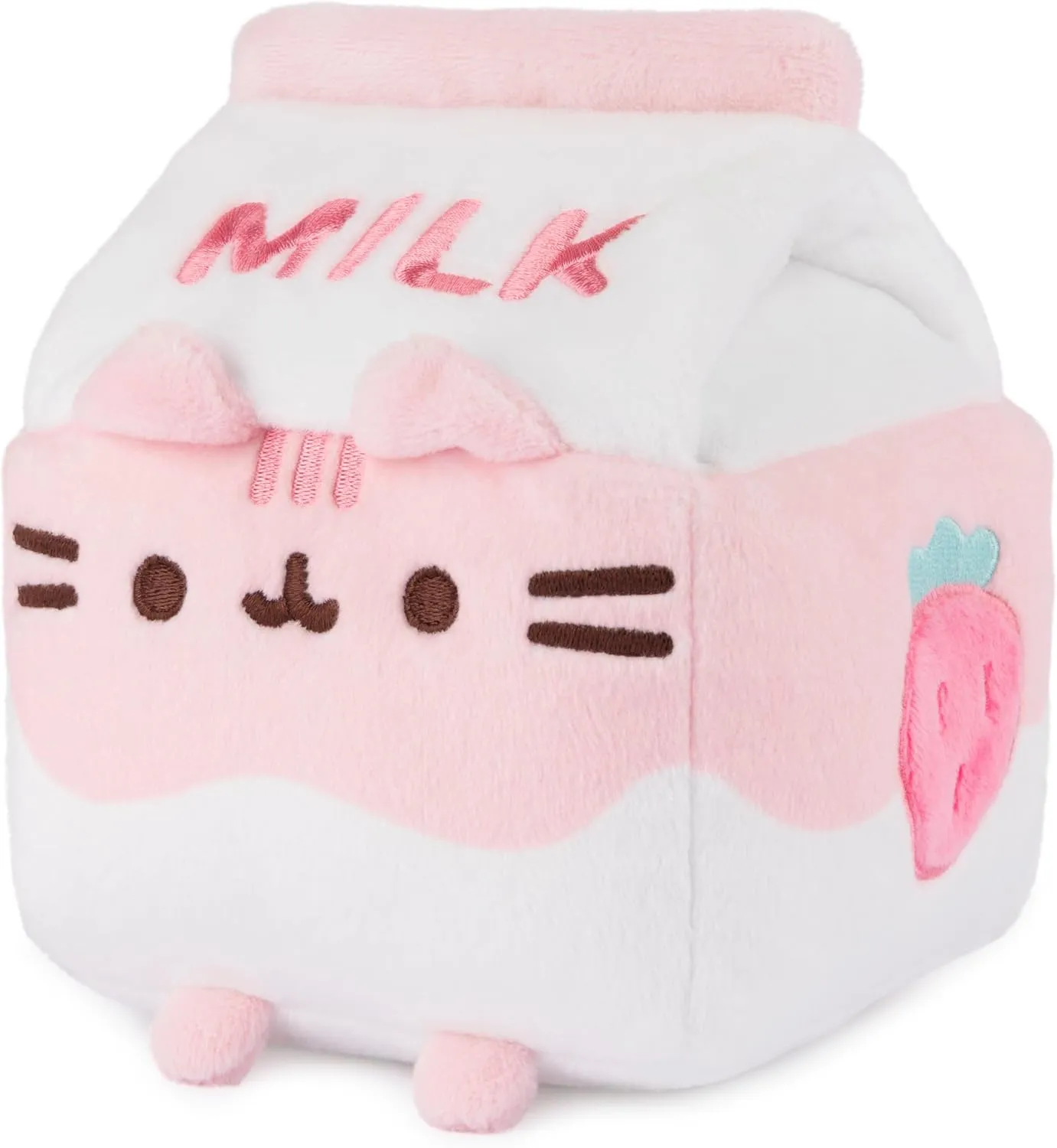 GUND Pusheen Strawberry Milk Plush Cat Stuffed Animal for Ages 8 and Up, Pink/White, 6”