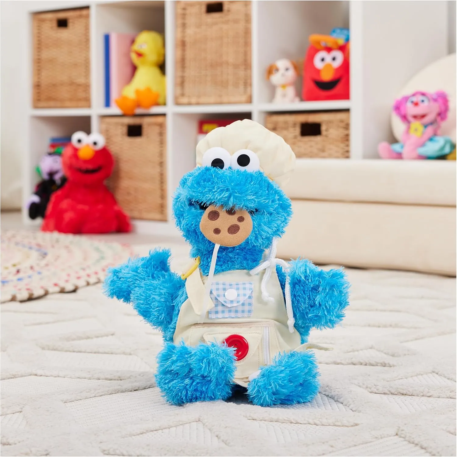 GUND Sesame Street Official Cookie Monster Teach Me Plush, Premium Plush Toy for Ages 1 & Up, Blue, 15”