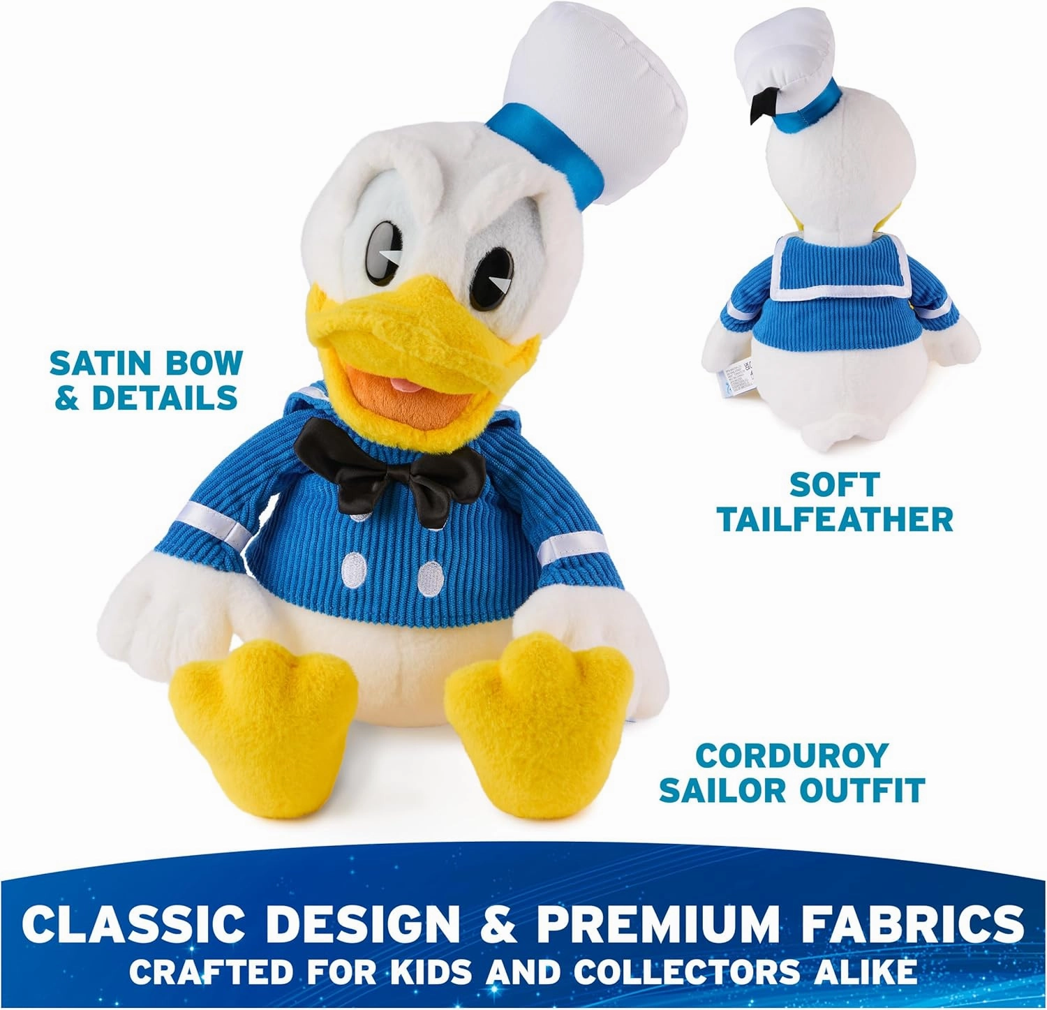 GUND Disney Official Donald Duck Classic Plush, Mickey and Friends, Deluxe Collector Stuffed Animal for Ages 1 and Up, Blue/White, 14”