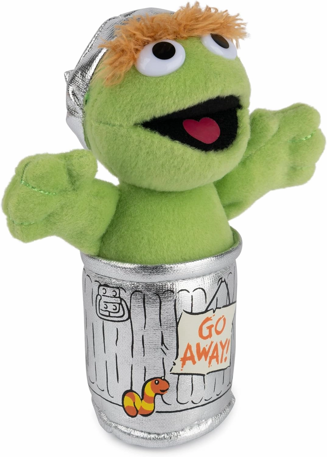 GUND Sesame Street Official Oscar The Grouch Muppet Beanbag, Premium Plush Toy for Ages 1 & Up, Green/Silver, 5”