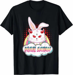 Hail Satan Easter Bunny Evil Devil Baphomet Demon Rabbit T-Shirt