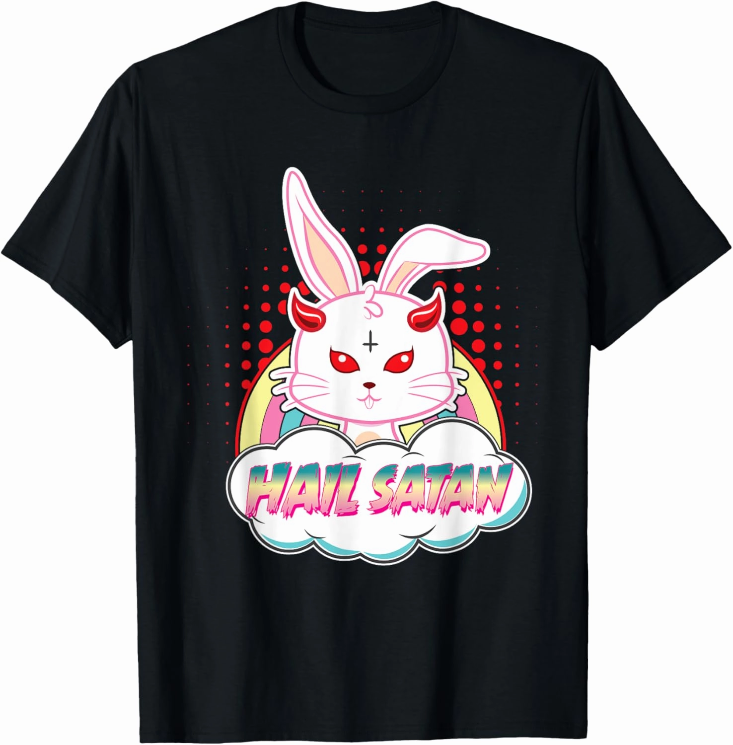 Hail Satan Easter Bunny Evil Devil Baphomet Demon Rabbit T-Shirt