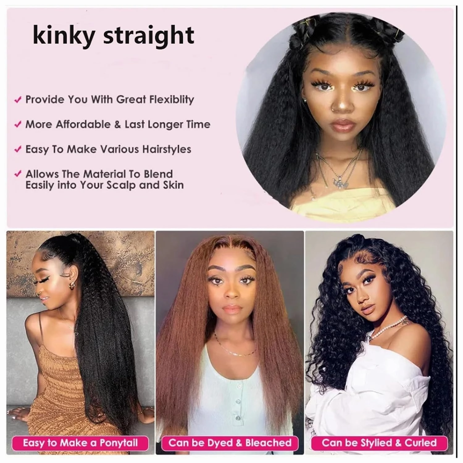 Hair Extensions Kinky Straight Clip in Hair Extensions 8-26" Thick Brazilian 100% Remy Hair Natural Black 8 Pieces with 20 Clips 120g/160g per Set Fit For Full Head Hair Pieces(8inches,160g/Set)