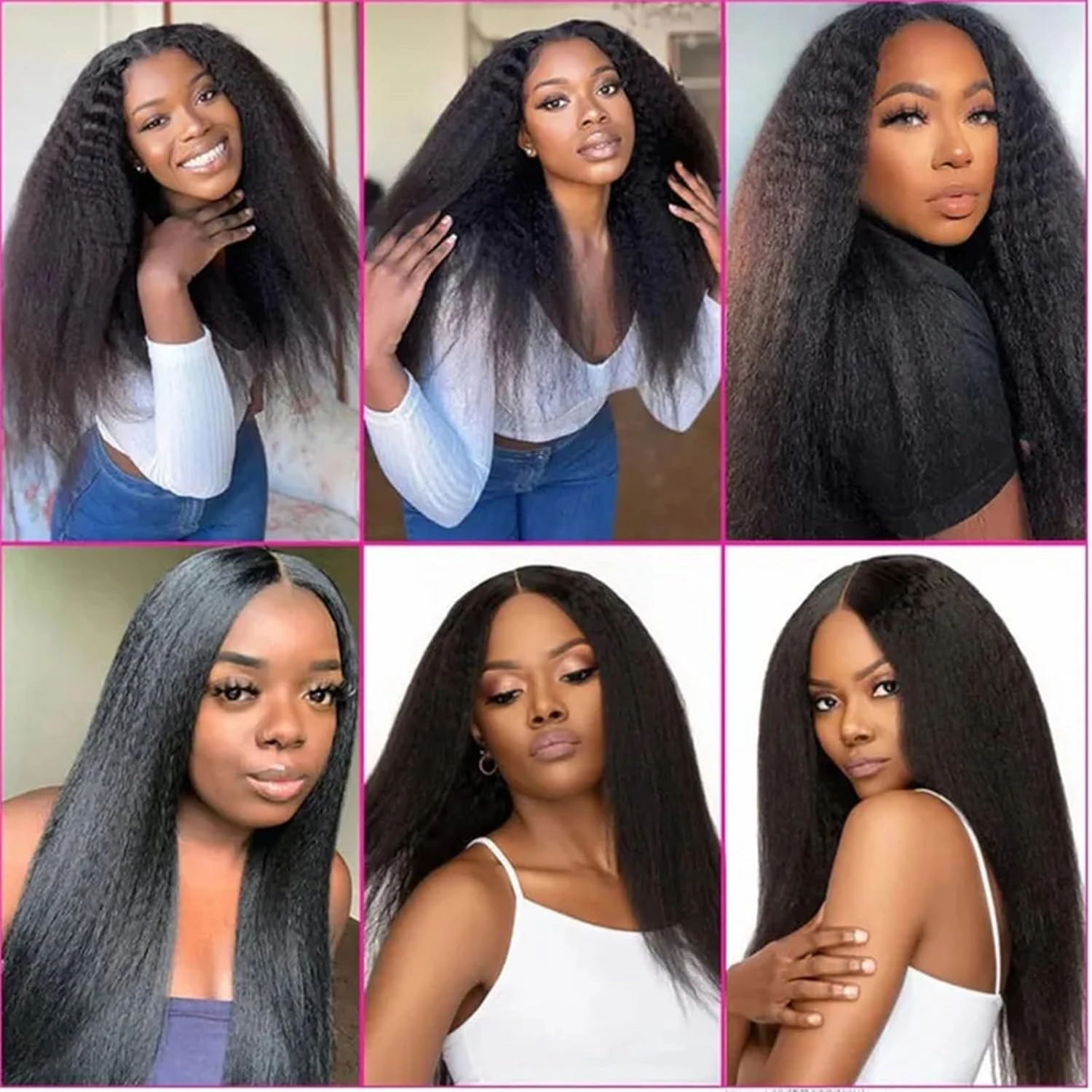 Hair Extensions Kinky Straight Clip in Hair Extensions 8-26" Thick Brazilian 100% Remy Hair Natural Black 8 Pieces with 20 Clips 120g/160g per Set Fit For Full Head Hair Pieces(8inches,160g/Set)