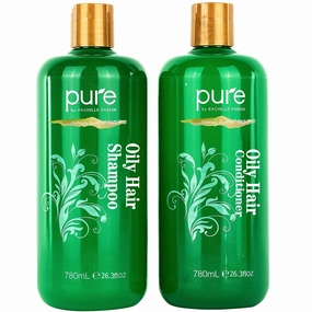 Hair Shampoo & Conditioner Set for Oily Hair. Strengthening Treatment for Itchy Scalp. Natural Formula for Women & Men - No Sulfates, Suitable for All Hair Types.