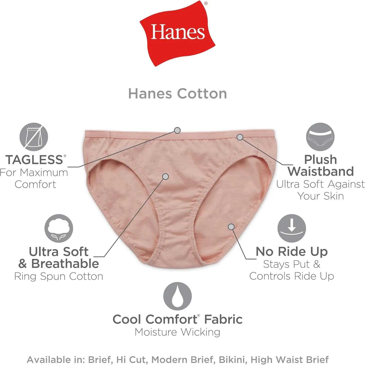Hanes Women's Cotton Brief Value Pack, 10-Pack, Assorted Brief Underwear (Colors May Vary)