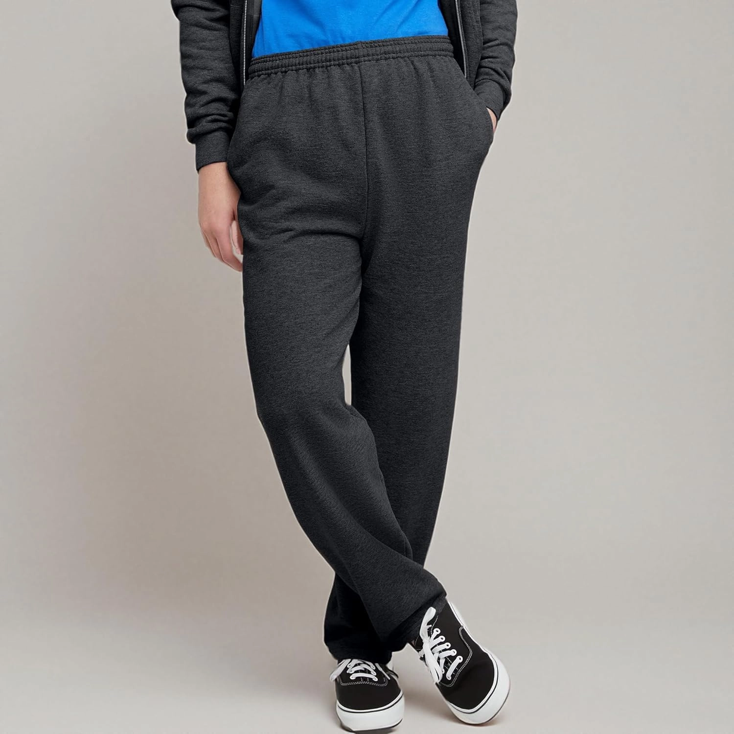 Hanes, EcoSmart Fleece Sweats for Men, Open Bottom Sweatpants, 30.5"
