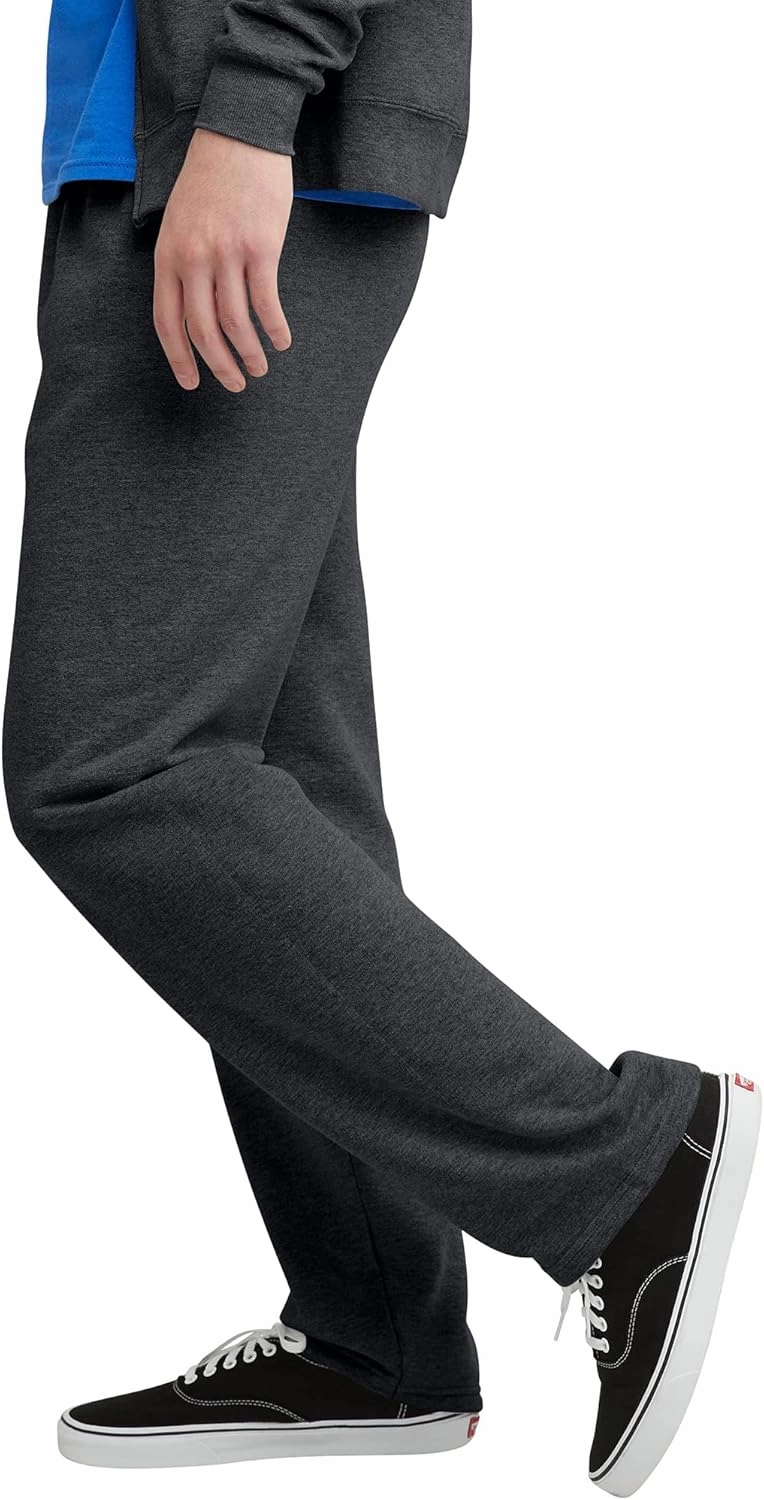 Hanes, EcoSmart Fleece Sweats for Men, Open Bottom Sweatpants, 30.5"