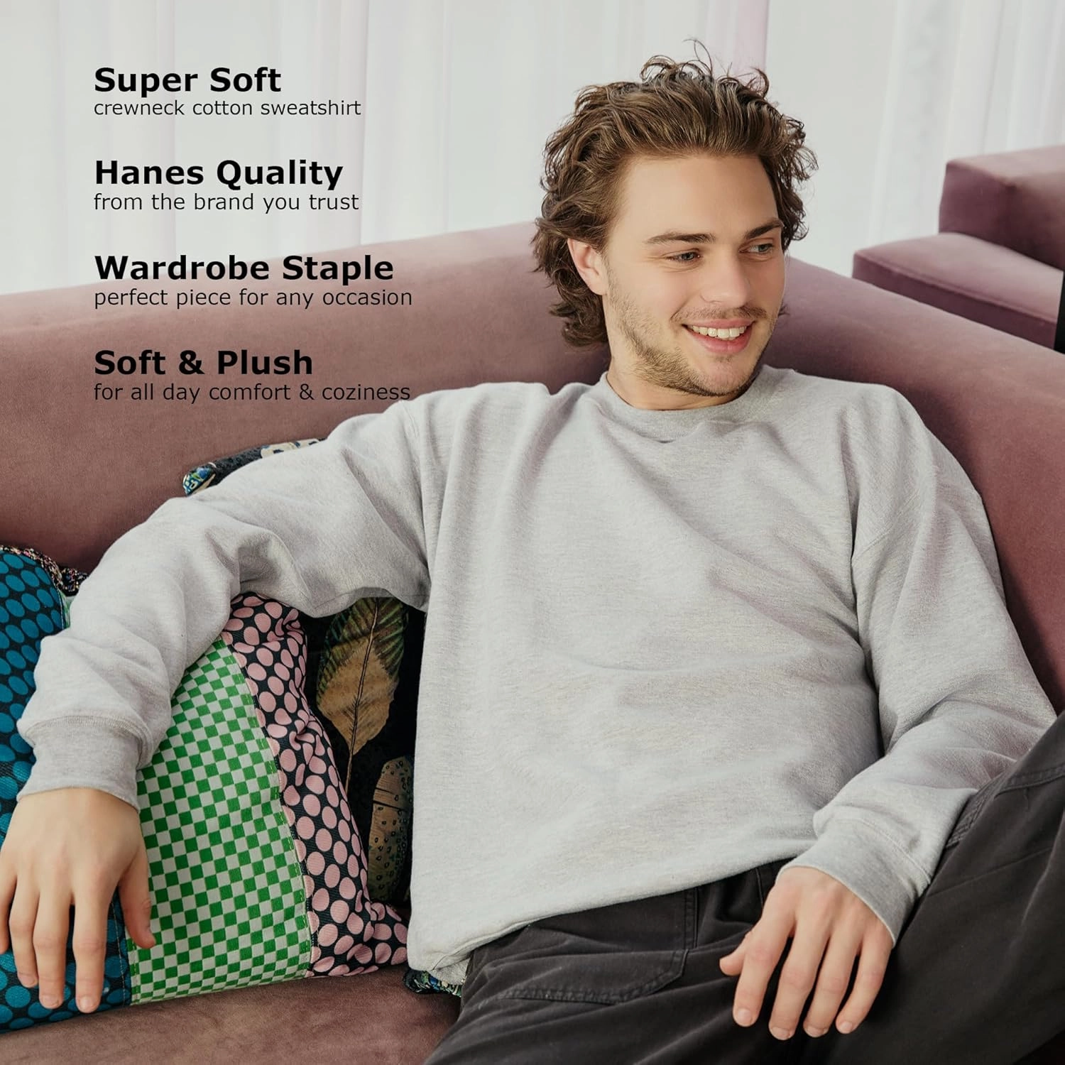 Hanes Men's EcoSmart Fleece, Pullover Crewneck Sweatshirt, 1 or 2 Pack