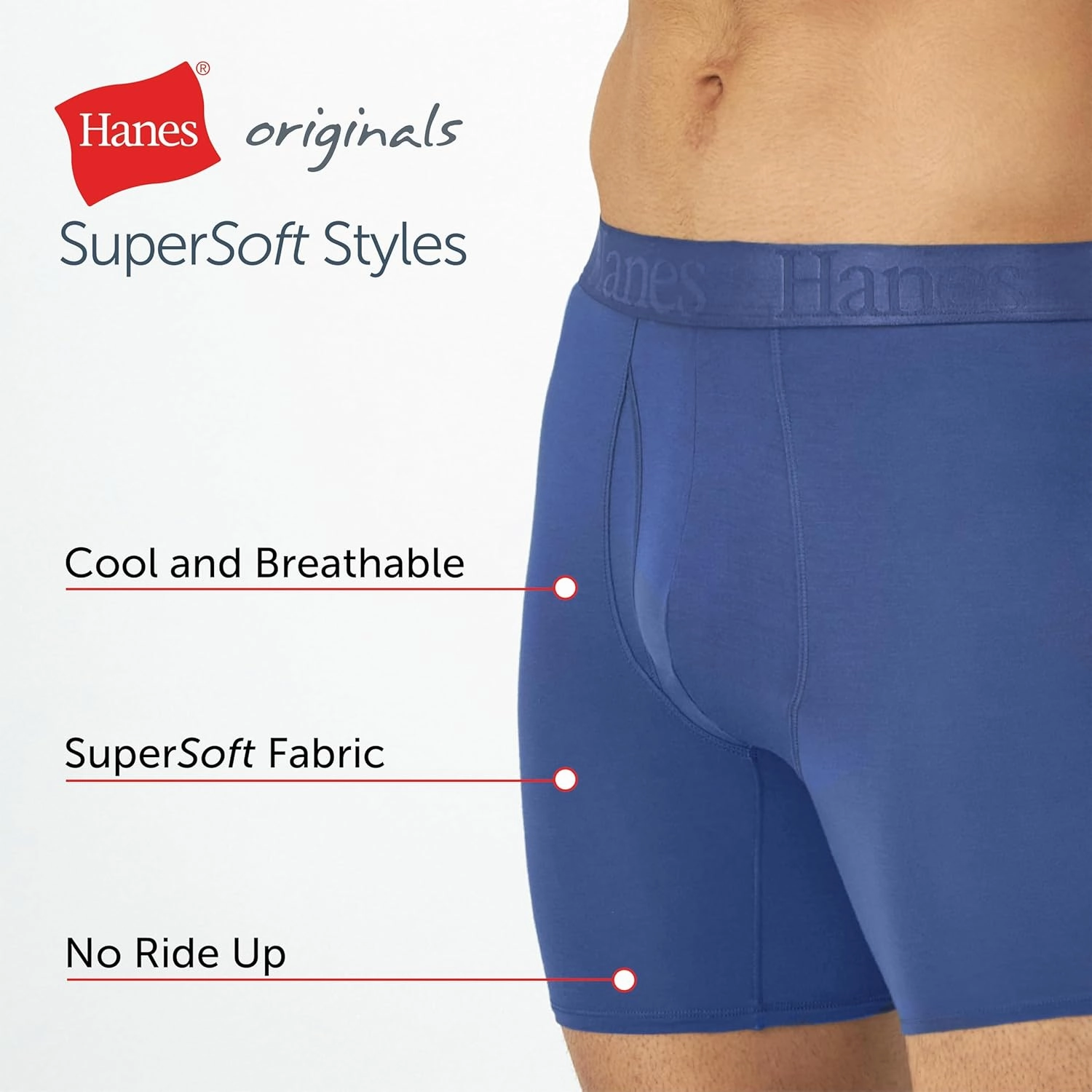 Hanes Men's Supersoft Underwear, Viscose from Bamboo, Trunks and Boxer Briefs