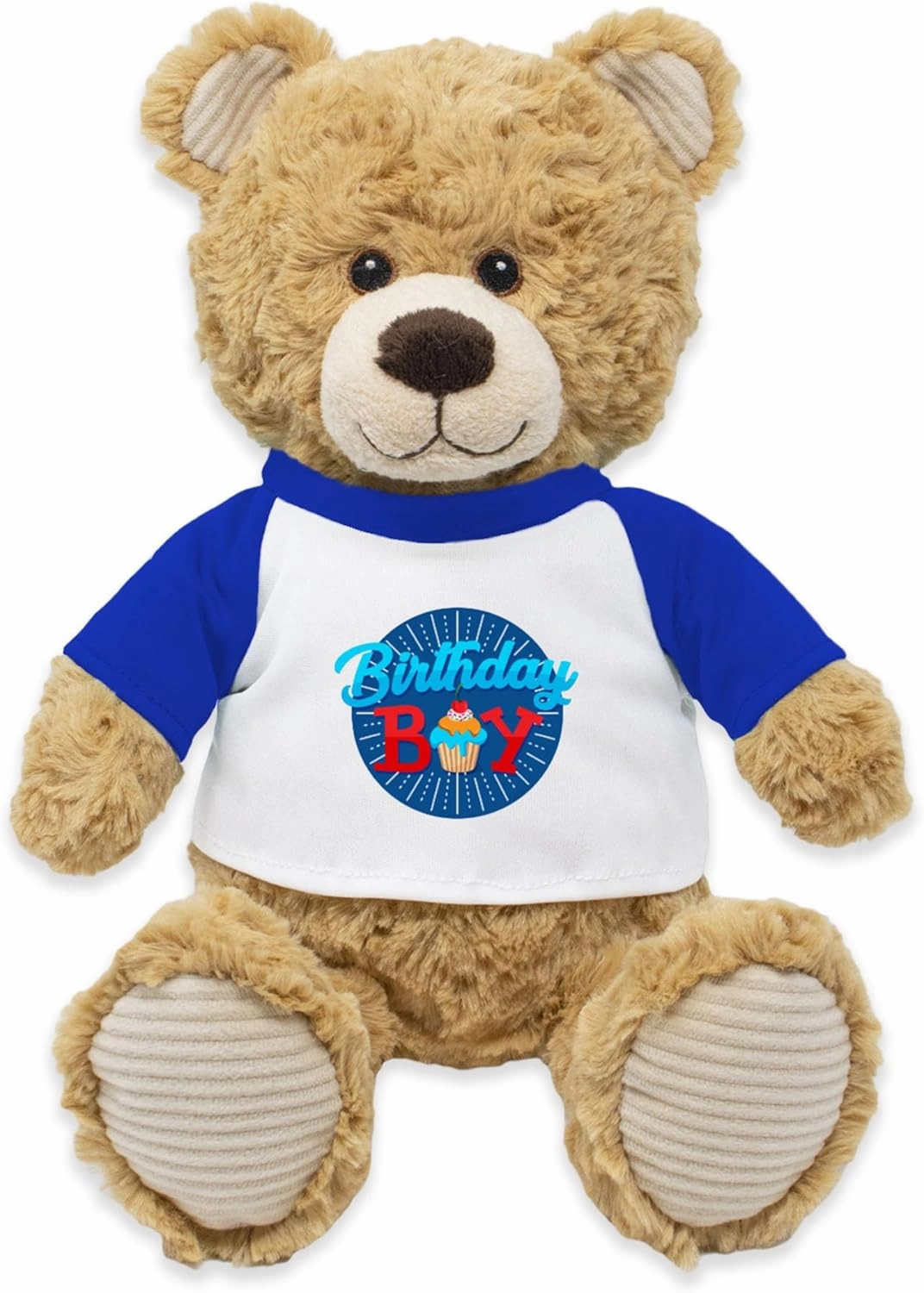 Happy Birthday Boy Teddy Bear Stuffed Animal; Ultra Soft and Cuddly Bear Plush for Kids 3 Years Old to Adults; Child-Safe Embroidered Eyes Wearing Happy Birthday Shirt; (9" Tall Seated)