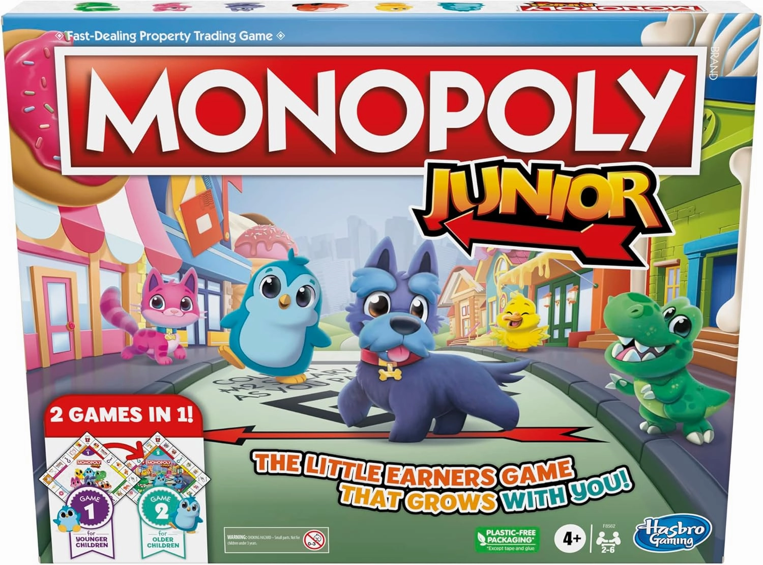 Hasbro Gaming Monopoly Junior, Family Board Game for 4  Year Old Kids, Strategy Games for 2-6 Players, Fun Christmas and Birthday Party Gift Idea for Boys and Girls
