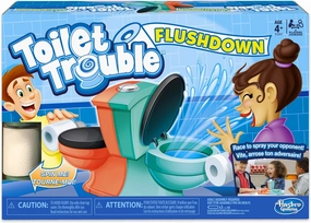 Hasbro Gaming Toilet Trouble Flushdown Kids Game Water Spray Ages 4 