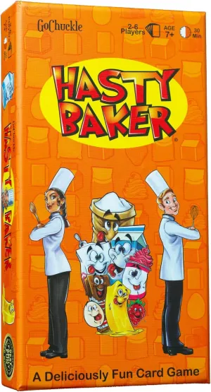 Hasty Baker Family Card Game - A Race to Collect Ingredients and Complete Recipes, for Families, Adults, Kids, Ages 7 , 2-6 Players, by GoChuckle