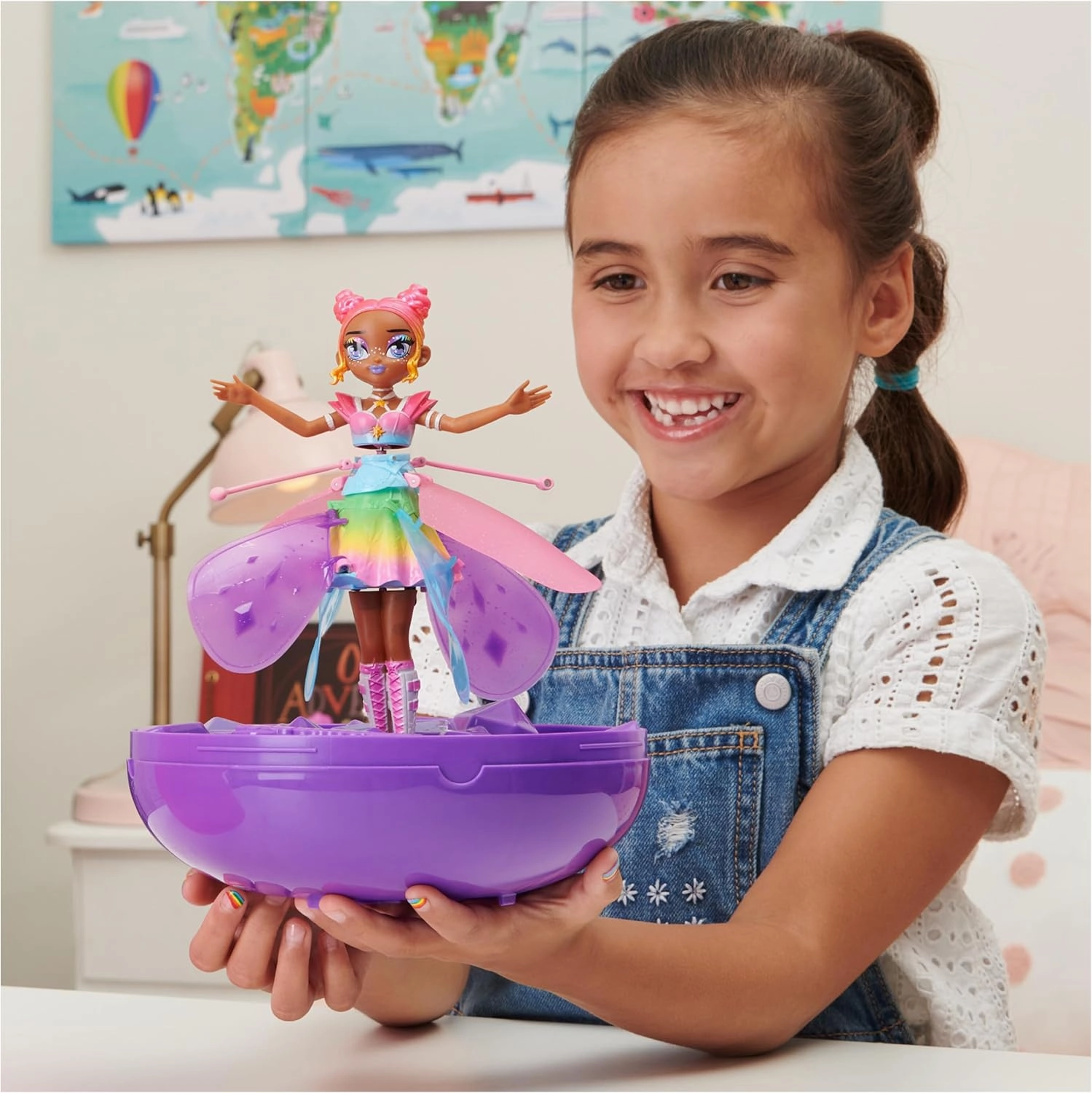 Hatchimals Pixies, Crystal Flyers Rainbow Glitter Idol Magical Flying Toy Doll with Lights, Girls Gifts, Kids Toys for Girls Ages 6 and up