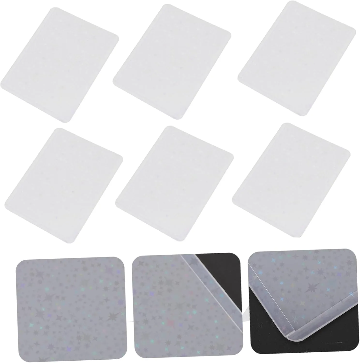 Healifty 50pcs Holographic Heart Card Sleeves Album Transparent Trading Card Protectors Simple for Storage and Display