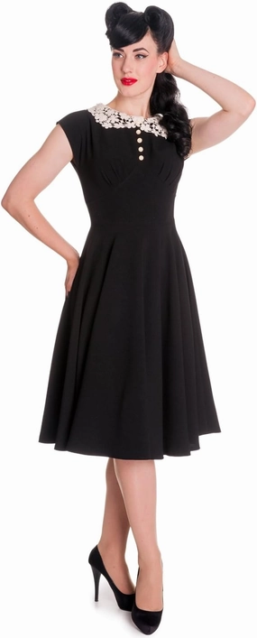 Hell Bunny Vintage Classic Monologue Black Little Dress (XS)