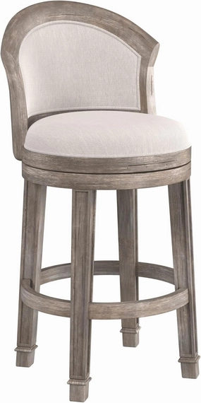 Hillsdale Monae Wood Bar Height Swivel Stool, Distressed Dark Gray