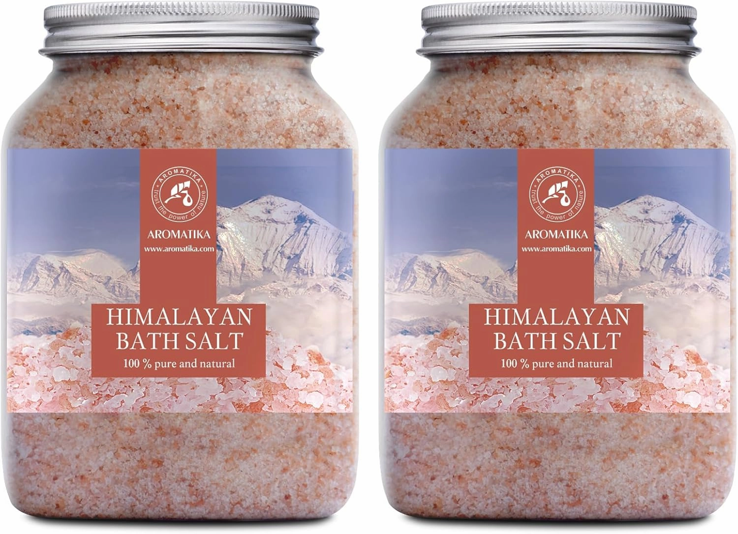 Himalayan Salt Pink Crystal Salt - Set 2x46 Oz -100% Pure & Natural - Himalayan Salt for Stress Relief - Detox Cleanse