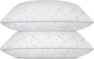 HIMOON Shredded Memory Foam Pillows, Medium Firm Standard Size Pillows 2 Pack,Couples Bed Pillows for Side Back Stomach Sleepers Set of 2