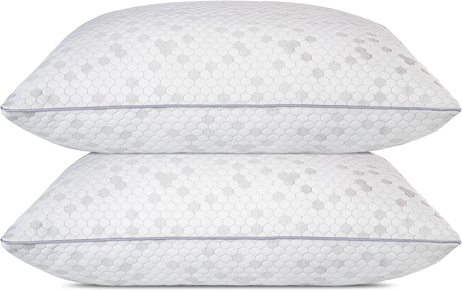 HIMOON Shredded Memory Foam Pillows, Medium Firm Standard Size Pillows 2 Pack,Couples Bed Pillows for Side Back Stomach Sleepers Set of 2