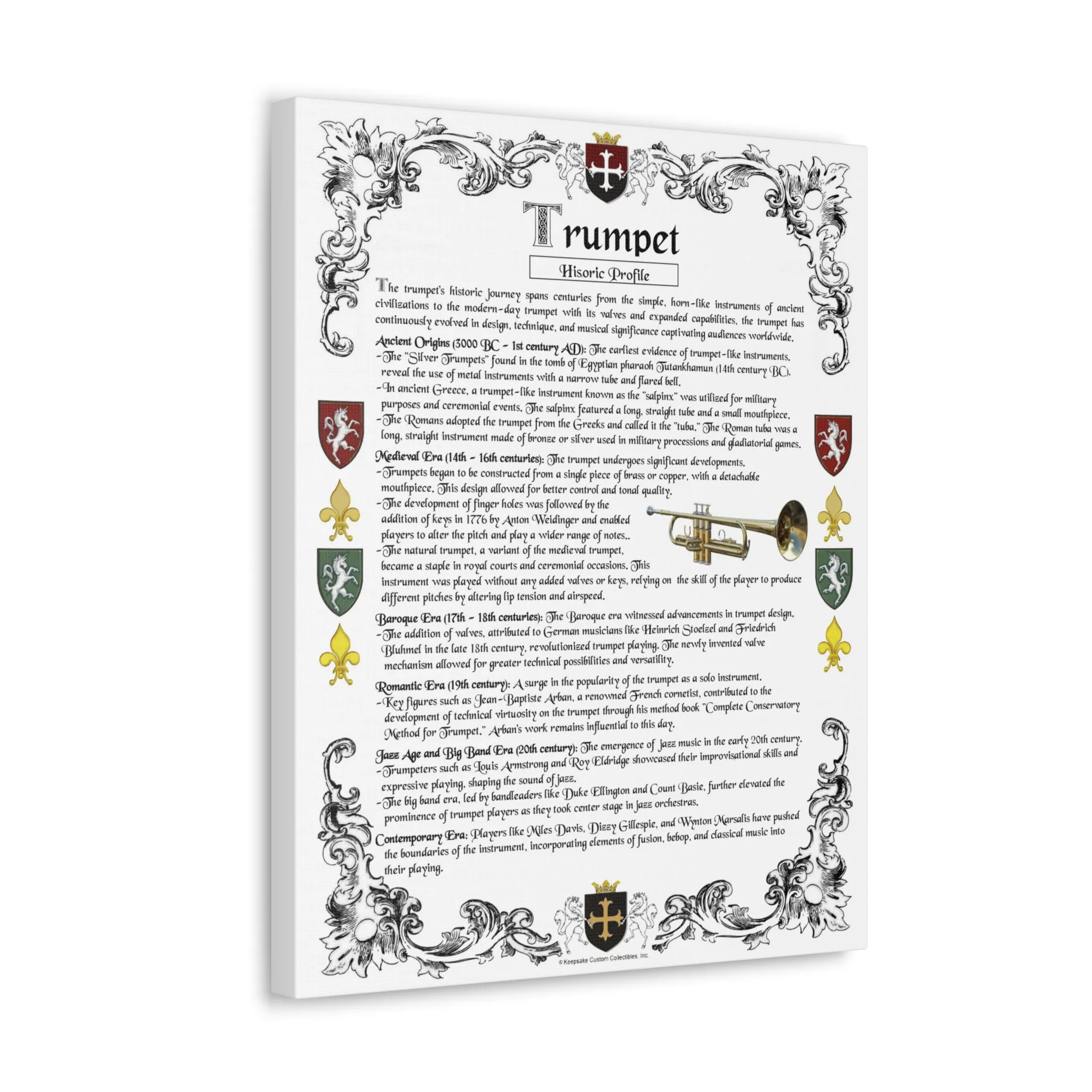 Historic Profile Canvas Gallery Wraps-Trumpet