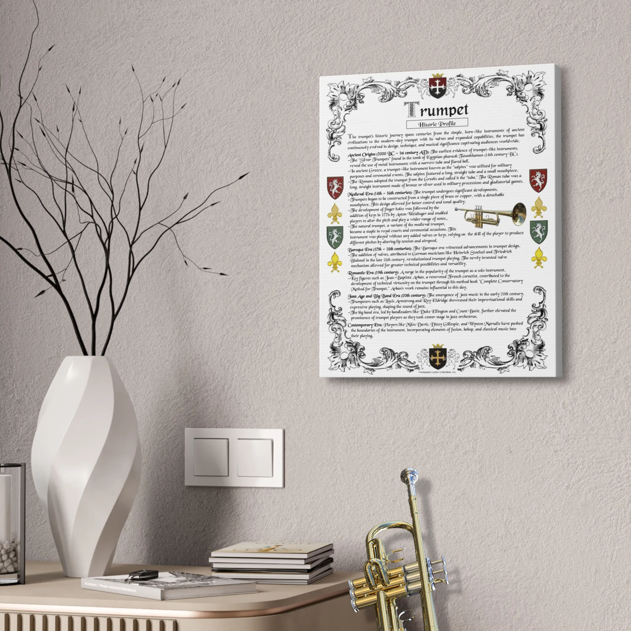 Historic Profile Canvas Gallery Wraps-Trumpet