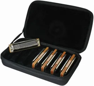 Hohner Marine Band 1896 Diatonic Harmonica with Brass Body, Curved Covers, and Side Vents (Stainless Steel, 5-Pack)