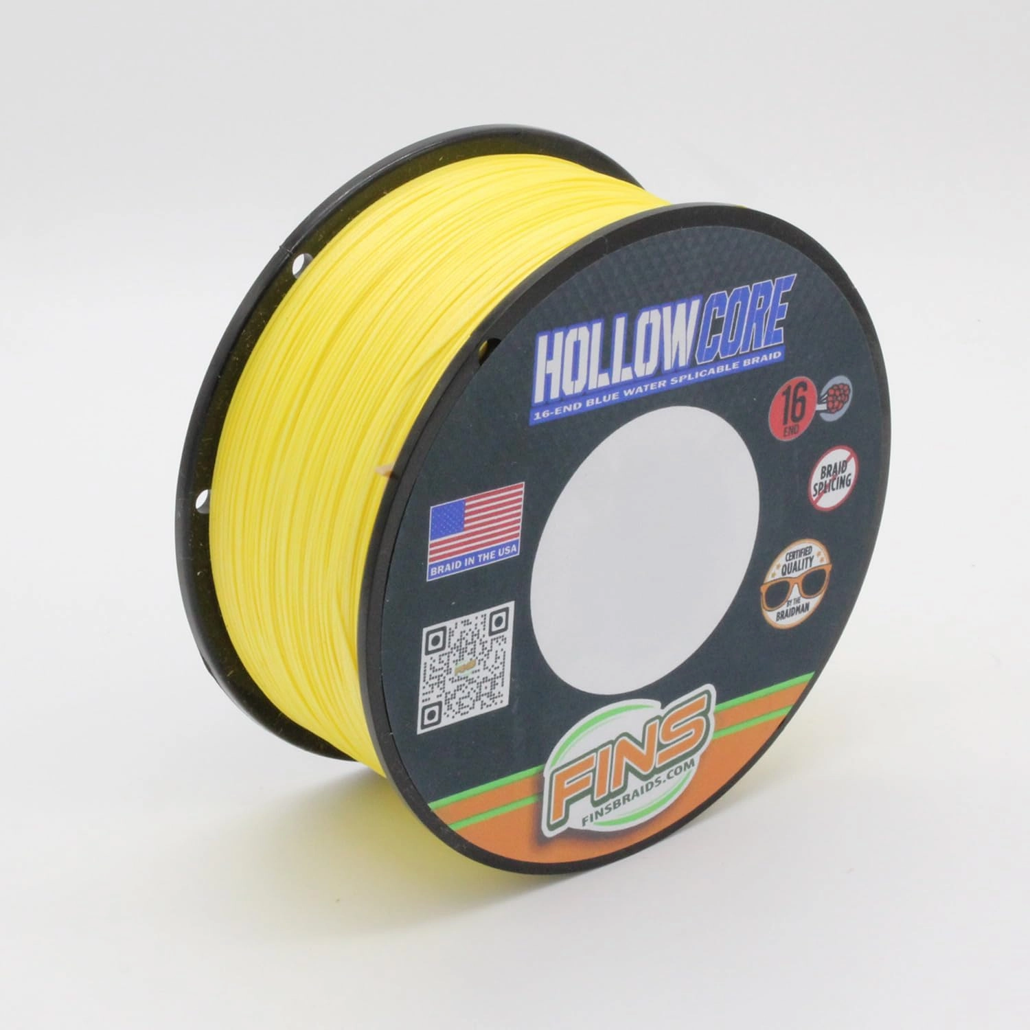 Hollow Core Braided Fishing Line - USA Made, Spliceable Braid for Bluewater Angling, Superior Knotless Leader Transition - 16-Strand for Increased Reel Capacity