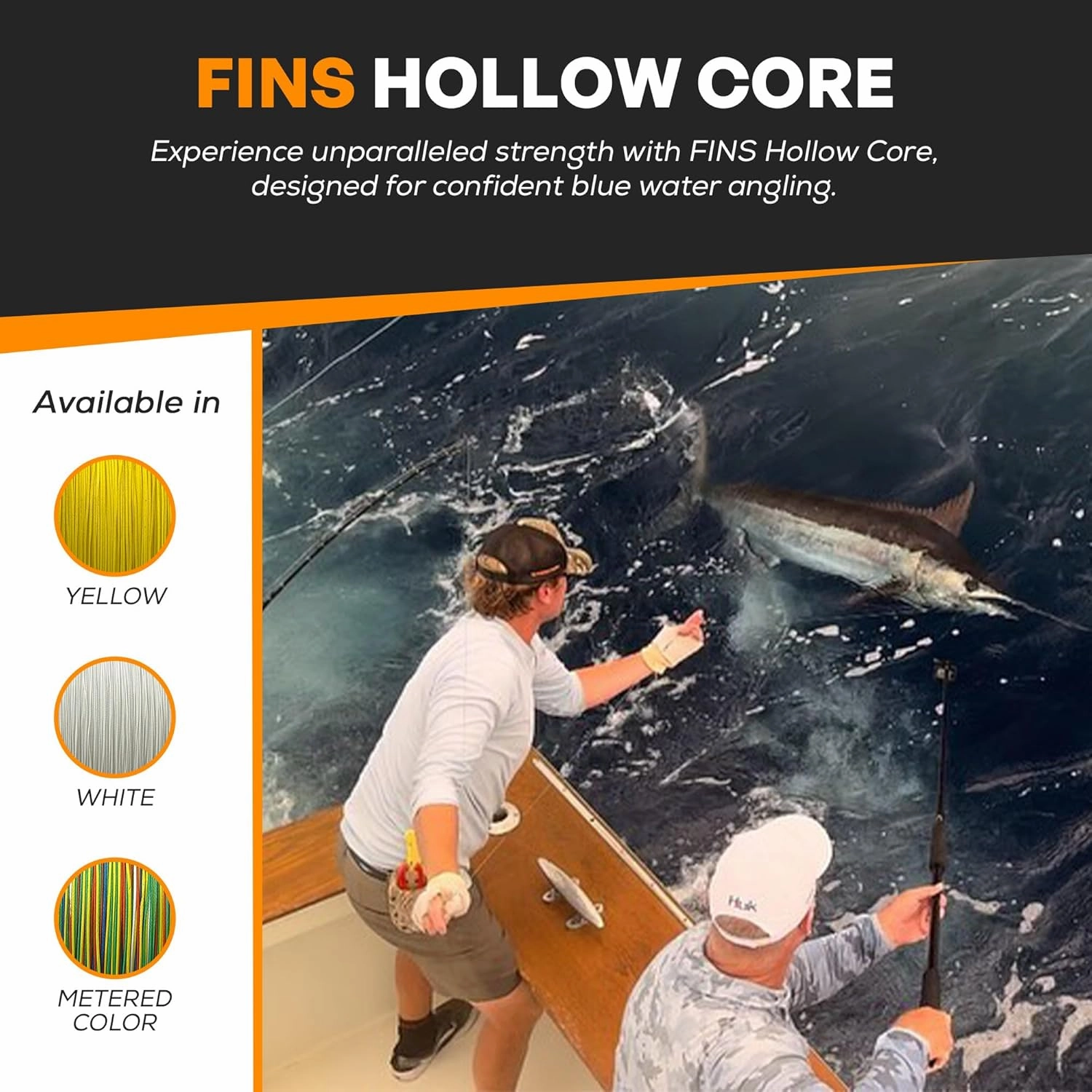 Hollow Core Braided Fishing Line - USA Made, Spliceable Braid for Bluewater Angling, Superior Knotless Leader Transition - 16-Strand for Increased Reel Capacity