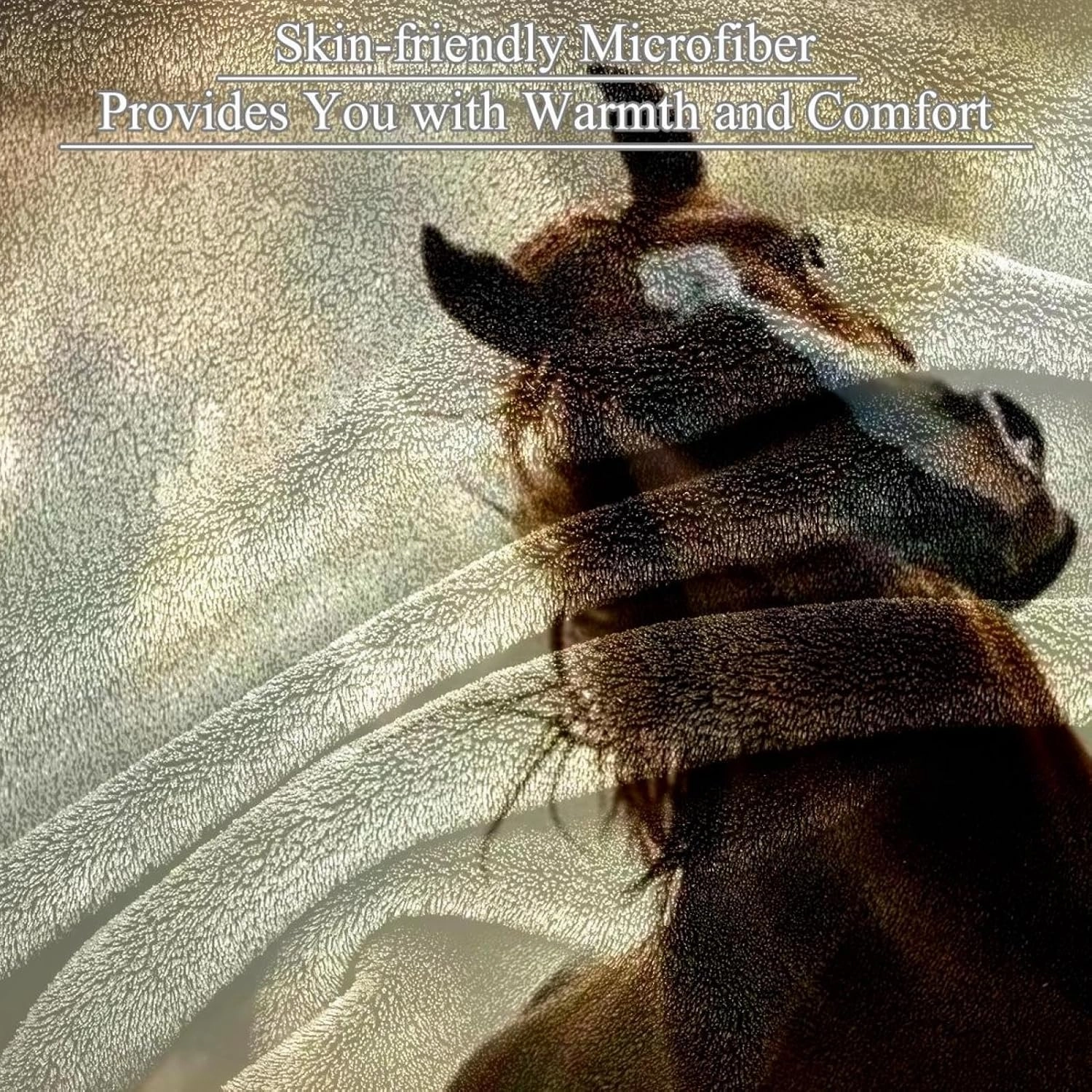 Horses on The Grassland Plush Throw Blanket for Couch 59" x 79" - Lightweight Soft Blankets and Throws for Sofa Camping Beach Picnic