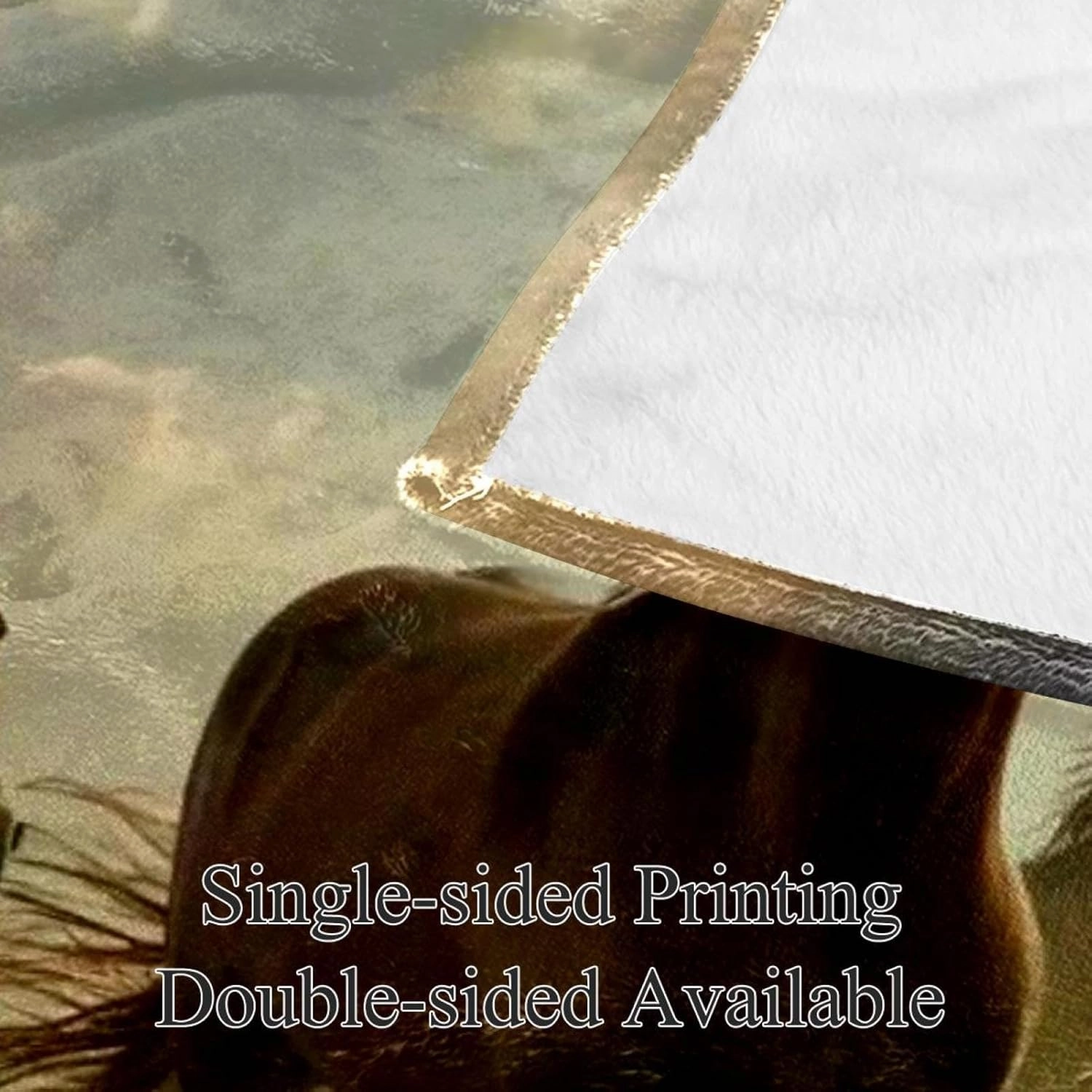 Horses on The Grassland Plush Throw Blanket for Couch 59" x 79" - Lightweight Soft Blankets and Throws for Sofa Camping Beach Picnic