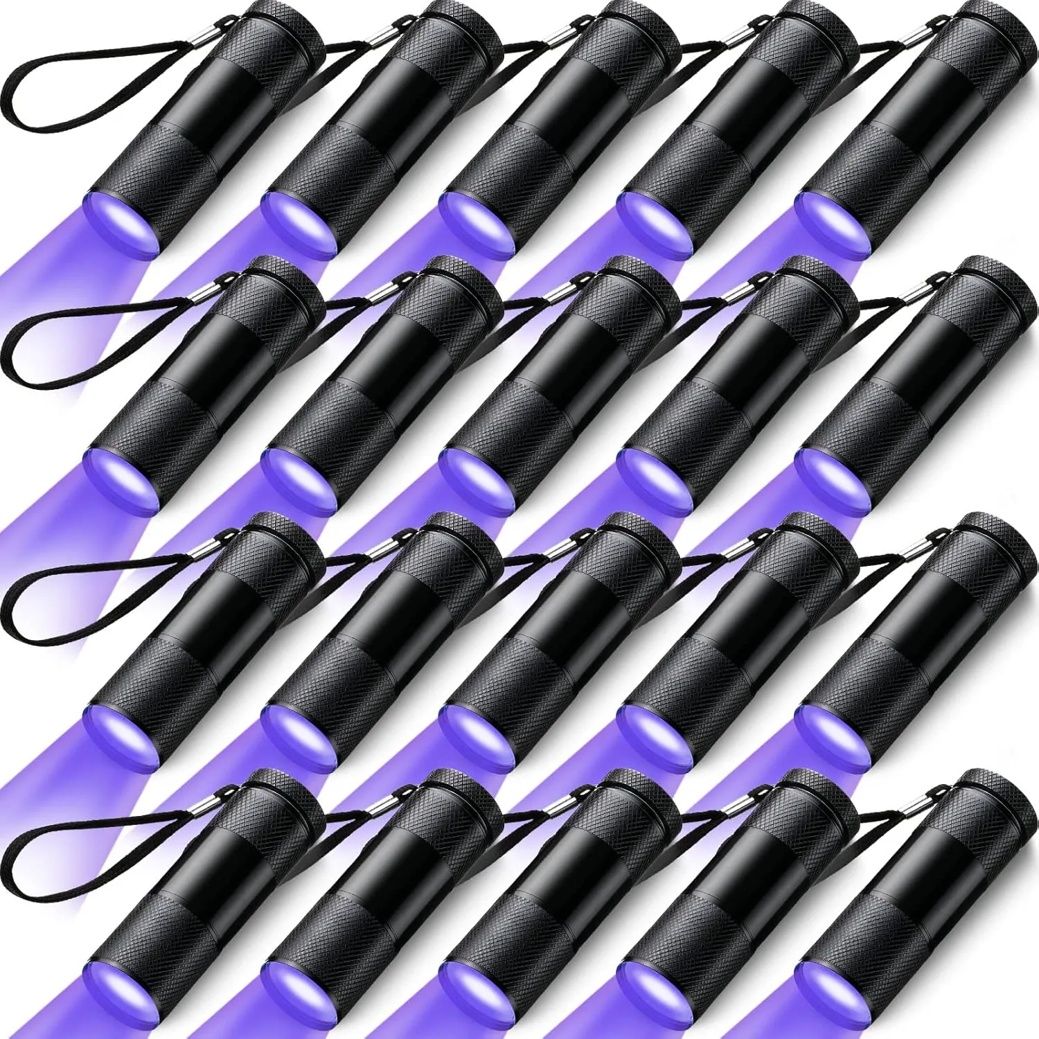 Hortsun UV Handheld Blacklight Flashlights, Portable Black Light 9 LED Mini Light Torch Detector for Dog Cat Pets Urine and Stains, Bed Bugs and Scorpion, Halloween Ghost Haunted House(15 Pcs)