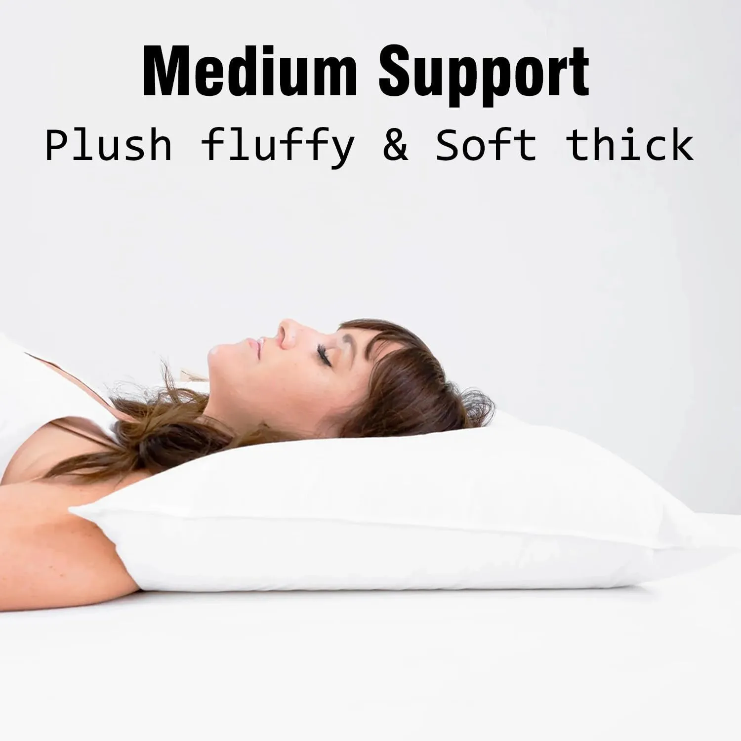 Hotel Collection Bed Pillows King Size Set of 2 Back Sleeper Pillow for Adults Stomach Kids Side Sleeping Medium Soft Plush Fluffy White 20x36 inches