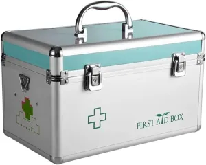 Hotel-Style First Aid Kit Medicine Storage Box – Two-Layer Portable Medical Kit with Shoulder Strap for Pills, Medicines & First Aid Supplies