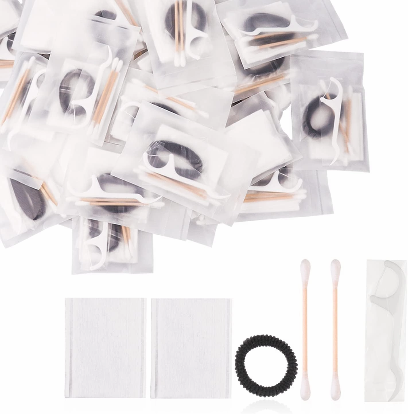 Hotel Vanity Kit,50Pack Individually Wrapped Bulk Hygiene Supplies for Homeless Include Cosmetic Cotton Pads,Cotton Swabs,for Airbnb,Hotel,Shelter,Nursing Home,Charity