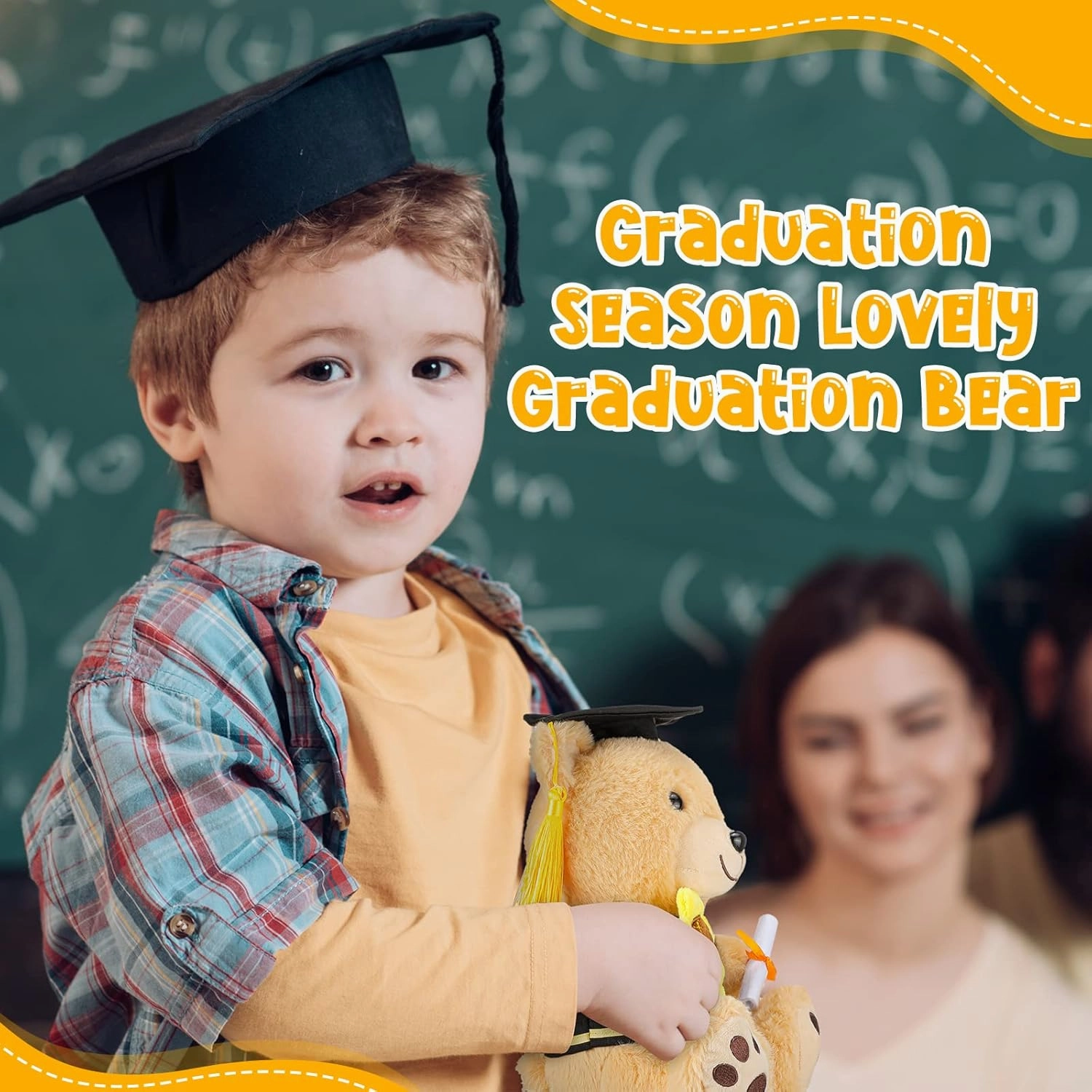 HyDren 2 Pack 10 Inch Graduation Stuffed Bear Animal, Class of 2025 Plush Bear Stuffed Animal with Graduation Cap and Sunflower Diploma for Kindergarten High School College Students Gifts
