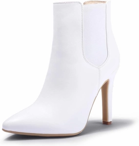 IDIFU Ankle Boots for Women High Heel Pointed Toe Boots Side Zipper Stiletto Booties
