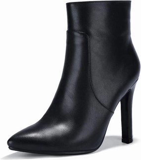 IDIFU Ankle Boots for Women High Heel Pointed Toe Boots Side Zipper Stiletto Booties