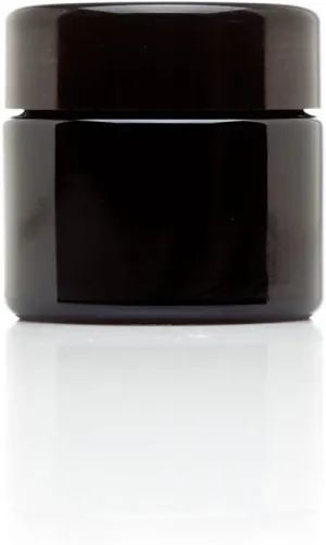 Infinity Jars Classic Black Glass Jar 50 ml (1.7 fl oz) Ultraviolet Airtight Smell Proof, Refillable Container, Screw top Jar for Long term storage Coffee, Spices, Tea, Dried Goods Jar for Kitchen