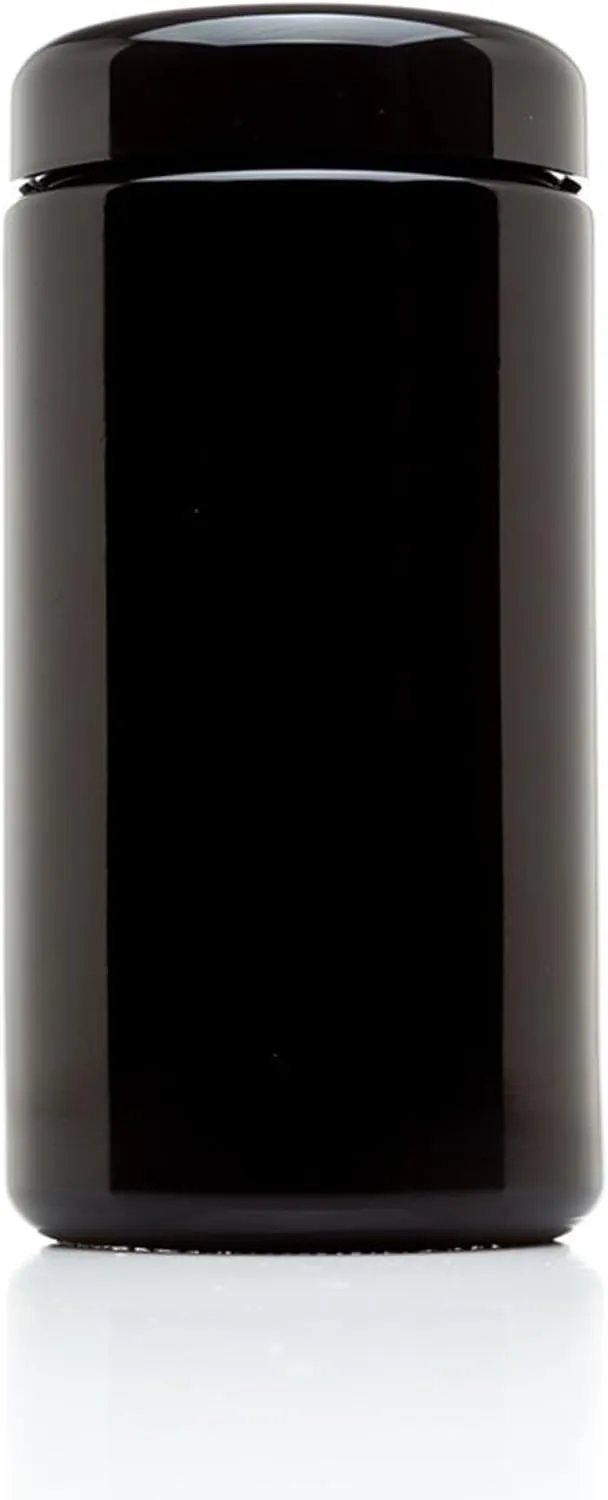 Infinity Jars Classic Black Glass Jar 500 ml (17 Fl Oz) Ultraviolet Airtight Smell Proof, Refillable Container, Screw Top Jar For Long Term Storage Coffee, Spices, Dried Goods Jar For Kitchen 3 Pack