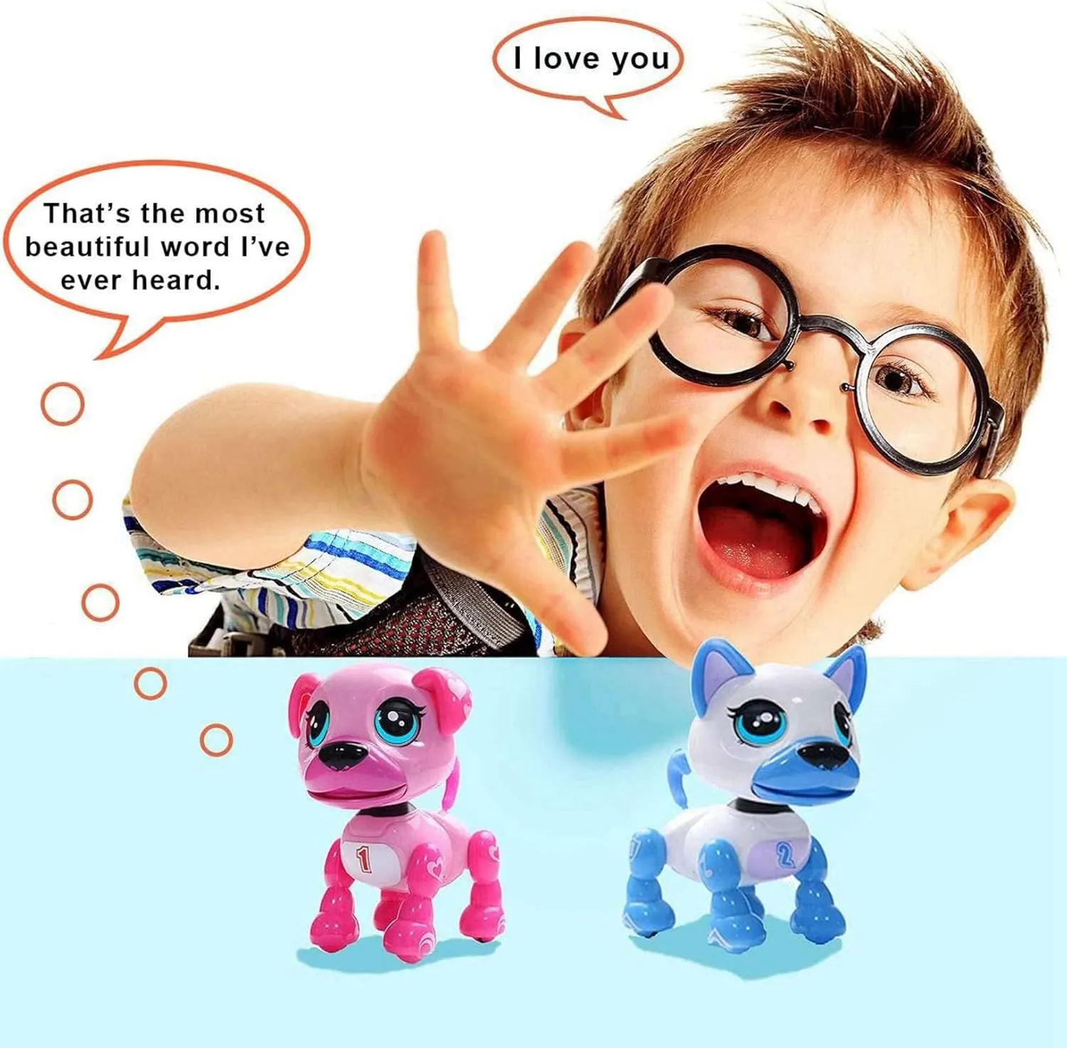 Interactive Puppy - Smart Pet, Electronic Robot Dog Toys for Age 3 4 5 6 7 8 Year Old Girls, Gift Idea for Kids ● Voice Control＆Intelligent Talking (Pink)